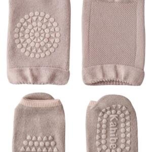 2-Piece Baby Knee Protective Knee Pad Set Beige Dark