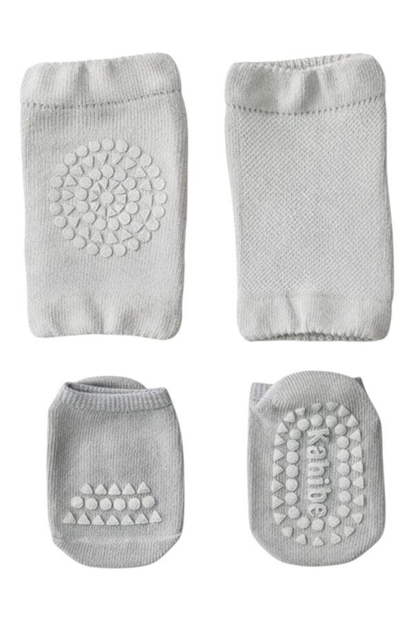 2-Piece Baby Knee Protective Knee Pad Set Grey