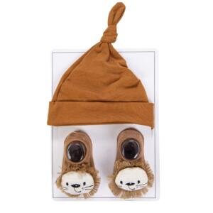 Little Boss Baby Knot Hat & Lion Socks Set