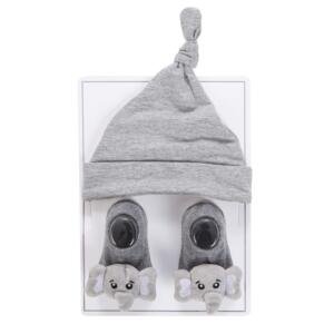 Little Boss Baby Knot Hat & Elephant Socks Set