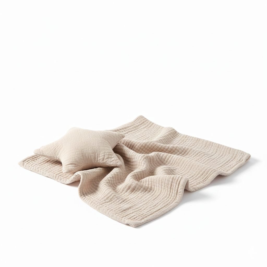 Baby Muslin Washcloth Beige – photo 3
