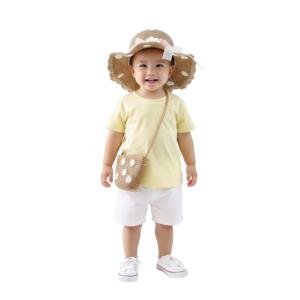 Straw Hat and Bag Set Brown