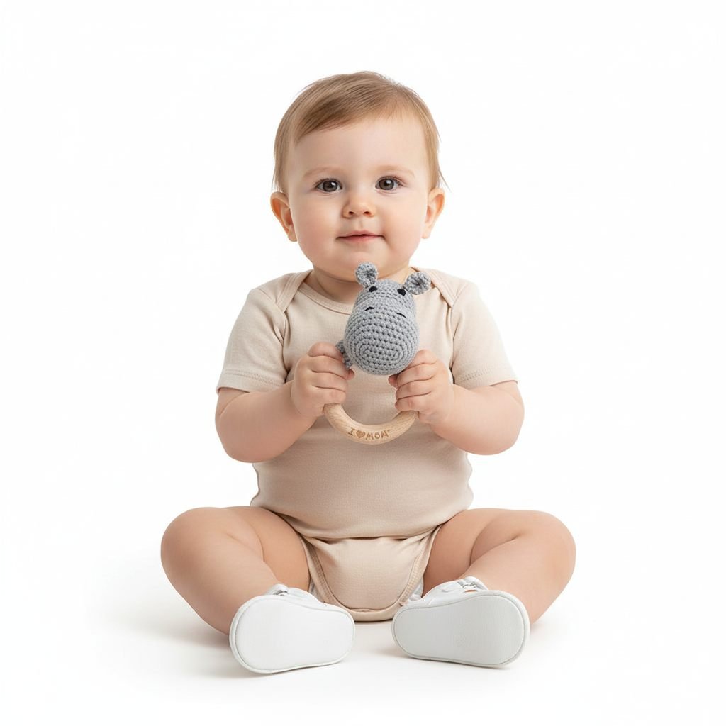Hippopotamus Handmade Crochet Teether – photo 2