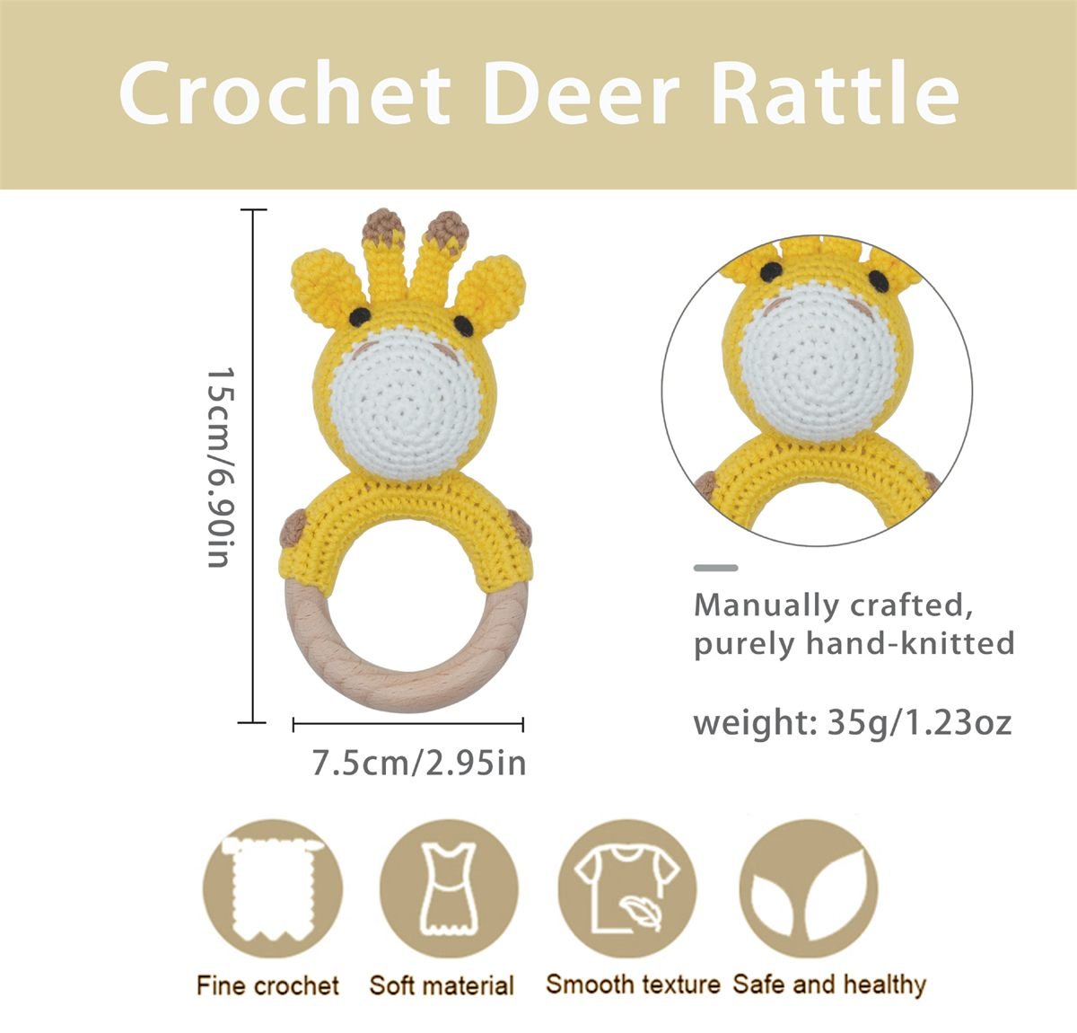 Hippopotamus Handmade Crochet Teether – photo 3