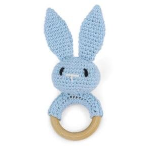 Rabbit Handmade Crochet Teether Blue