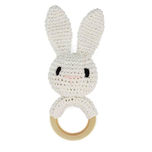 Rabbit Handmade Crochet Teether White