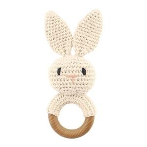 Rabbit Handmade Crochet Teether Cream