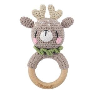 Deer Rattle Handmade Crochet Teether
