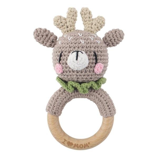 Deer Rattle Handmade Crochet Teether