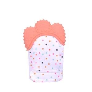 Baby Silicone Teething Mitten Dark Pink