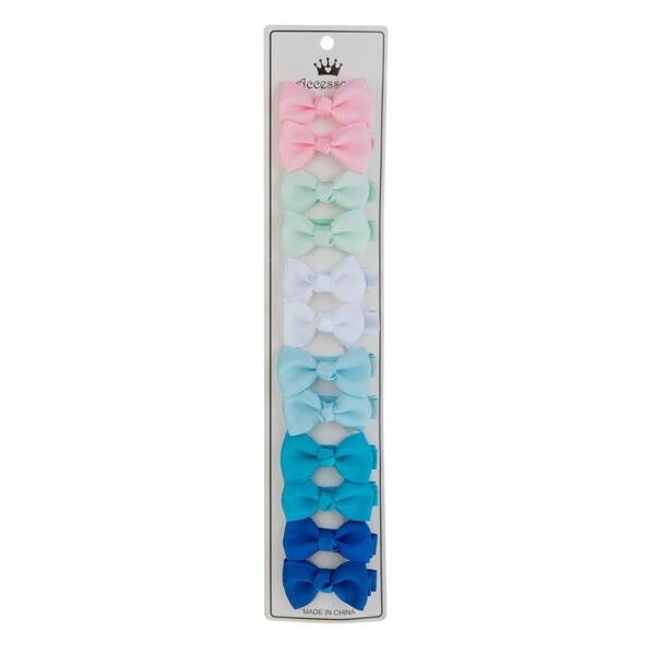 Pastel Dreams Grosgrain Bow Clip Set (12-Piece) Multicolor