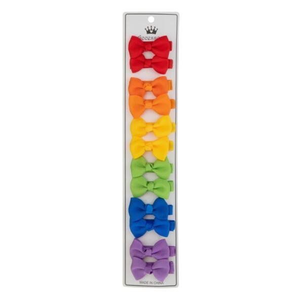 Pastel Dreams Grosgrain Bow Clip Set (12-Piece) Multicolor