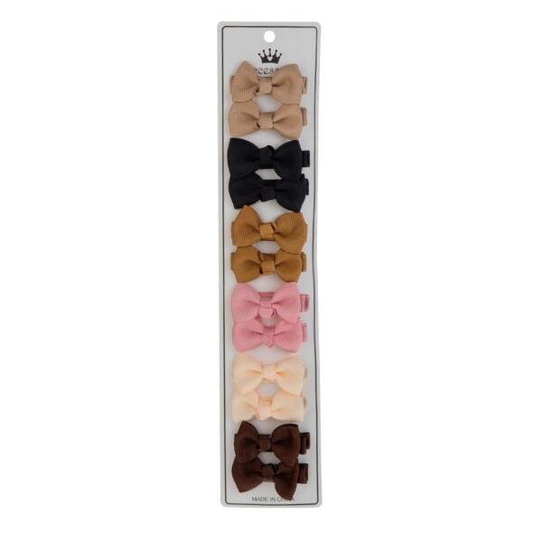 Pastel Dreams Grosgrain Bow Clip Set (12-Piece) Multicolor