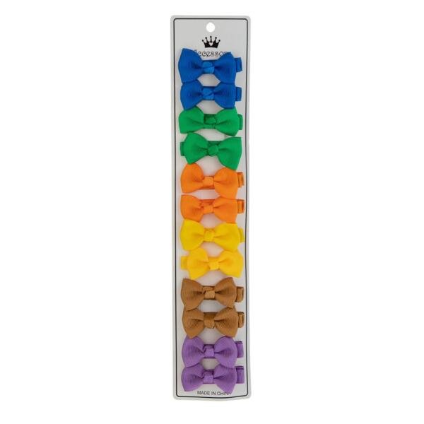 Pastel Dreams Grosgrain Bow Clip Set (12-Piece) Multicolor