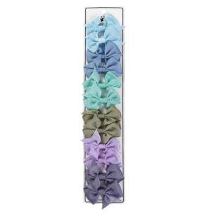 Enchanted Garden Grosgrain Pinwheel Bow Clip Set (12-Piece) Multicolor