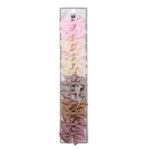 Enchanted Garden Grosgrain Pinwheel Bow Clip Set (12-Piece) Multicolor