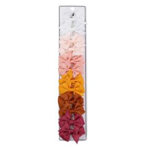 Enchanted Garden Grosgrain Pinwheel Bow Clip Set (12-Piece) Multicolor