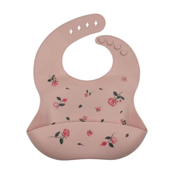 Silicone Baby Bib Rose Pink