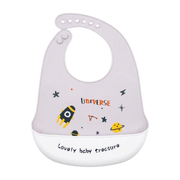 Lovely Baby Treasure Silicone Bib Purple