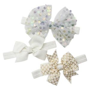 Baby Girls' Mermaid & Sequin Headband Set (3-Piece)