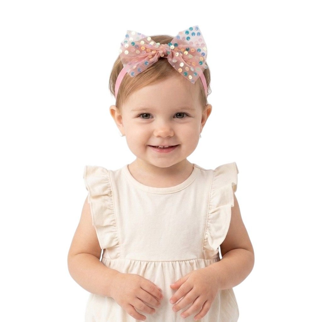 Baby Girls' Sparkle Sequin & Lace Headband Set (3-Piece) – photo 2