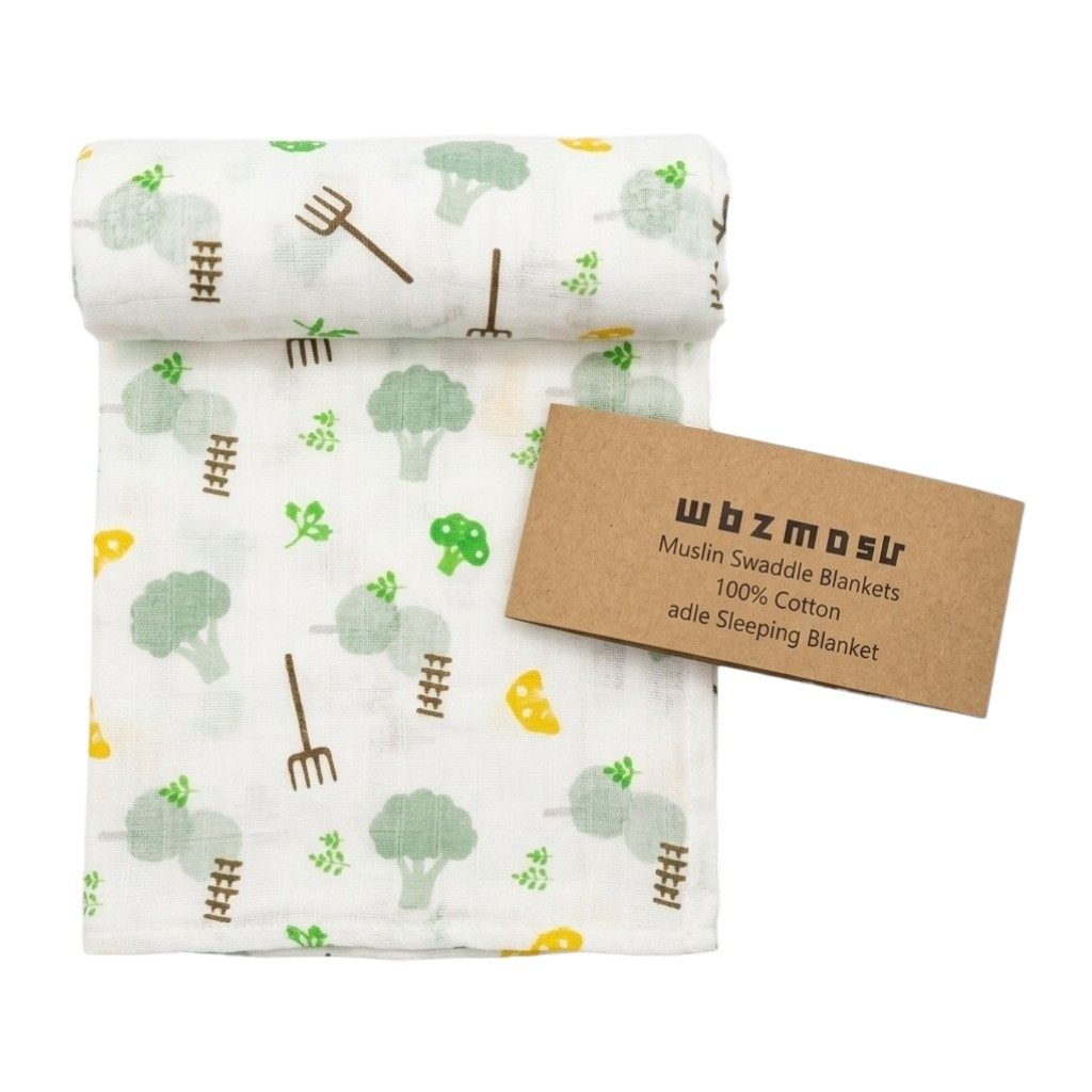 Cotton Muslin Swaddle Blanket (Forest Tree Print) – photo 2