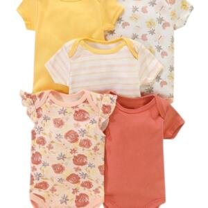 Baby Cotton Flowers Bodysuit Short Sleeve