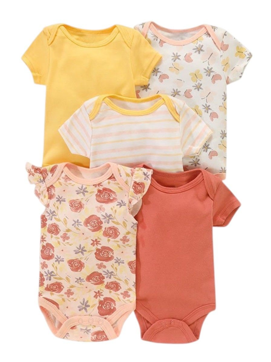 Baby Cotton Flowers Bodysuit Short Sleeve