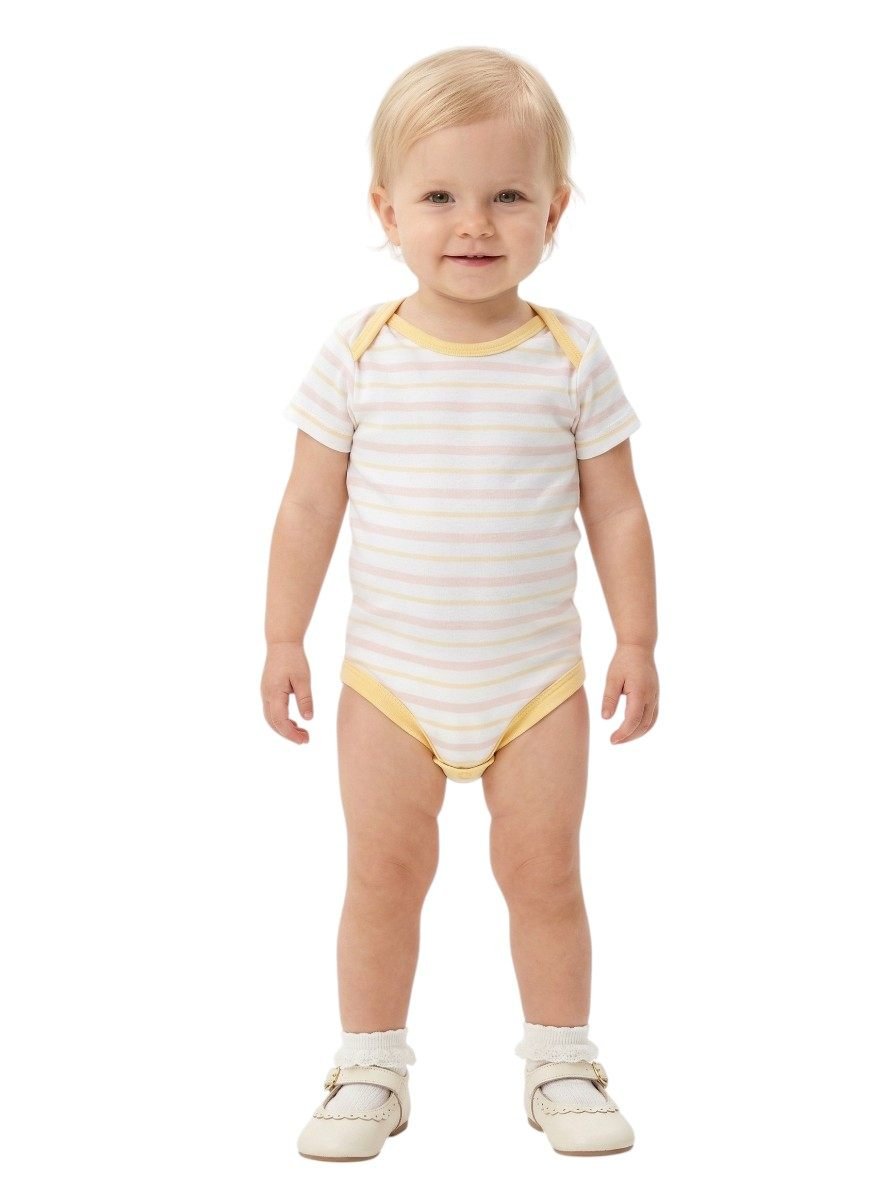 Baby Cotton Flowers Bodysuit Short Sleeve – photo 4