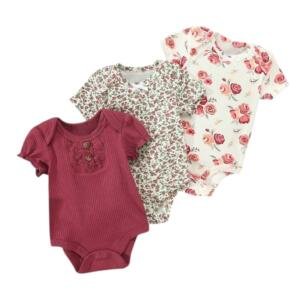 Summer Flower Baby Bodysuit Short Sleeve