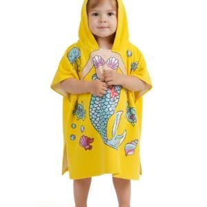 Mermaid Print Baby Bath Towel with Hood