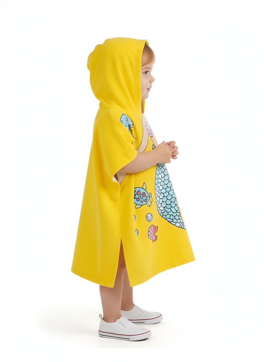 Mermaid Print Baby Bath Towel with Hood – photo 2