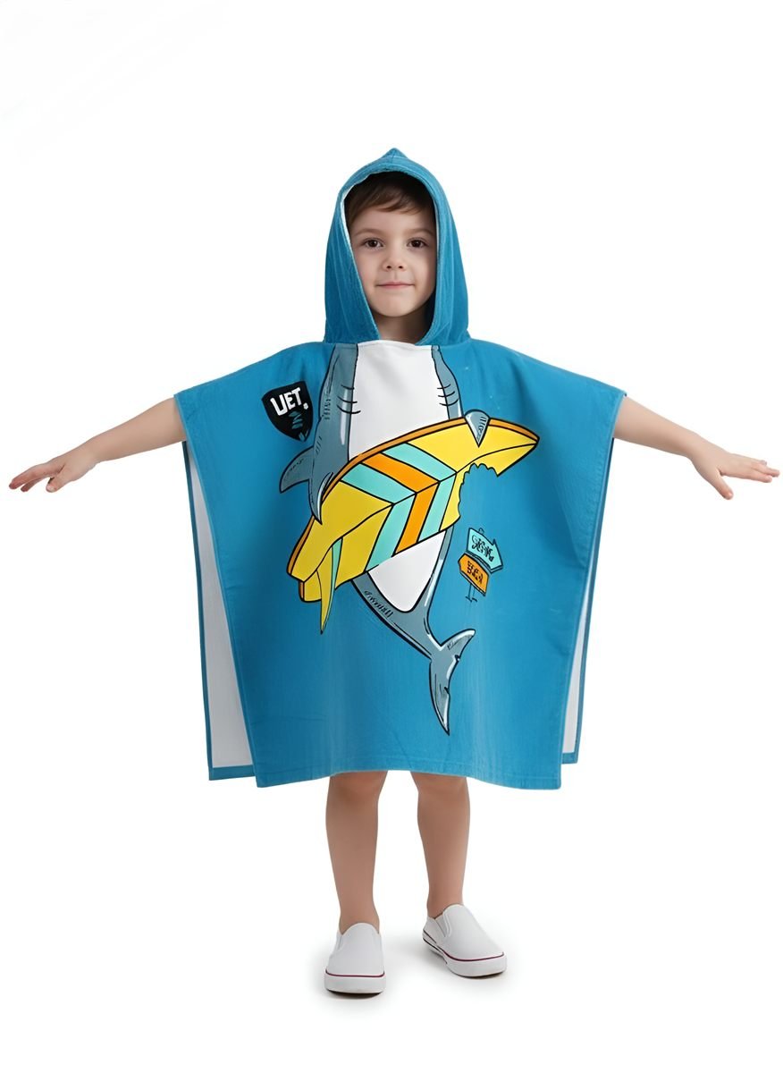 Shark Print Baby Bath Towel with Hood