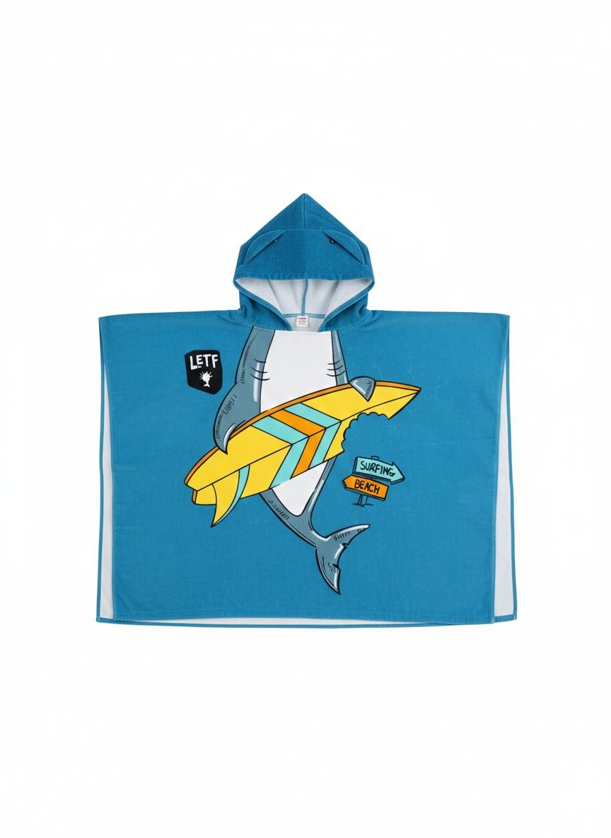 Shark Print Baby Bath Towel with Hood – photo 3