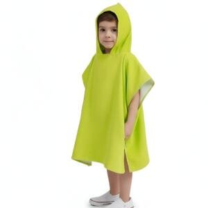 Plain Neon Green Baby Bath Towel with Hood