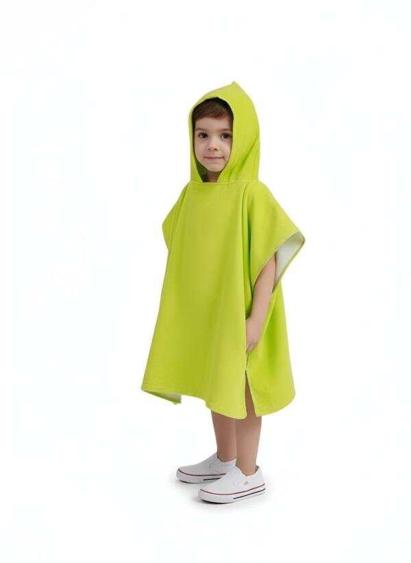 Plain Neon Green Baby Bath Towel with Hood
