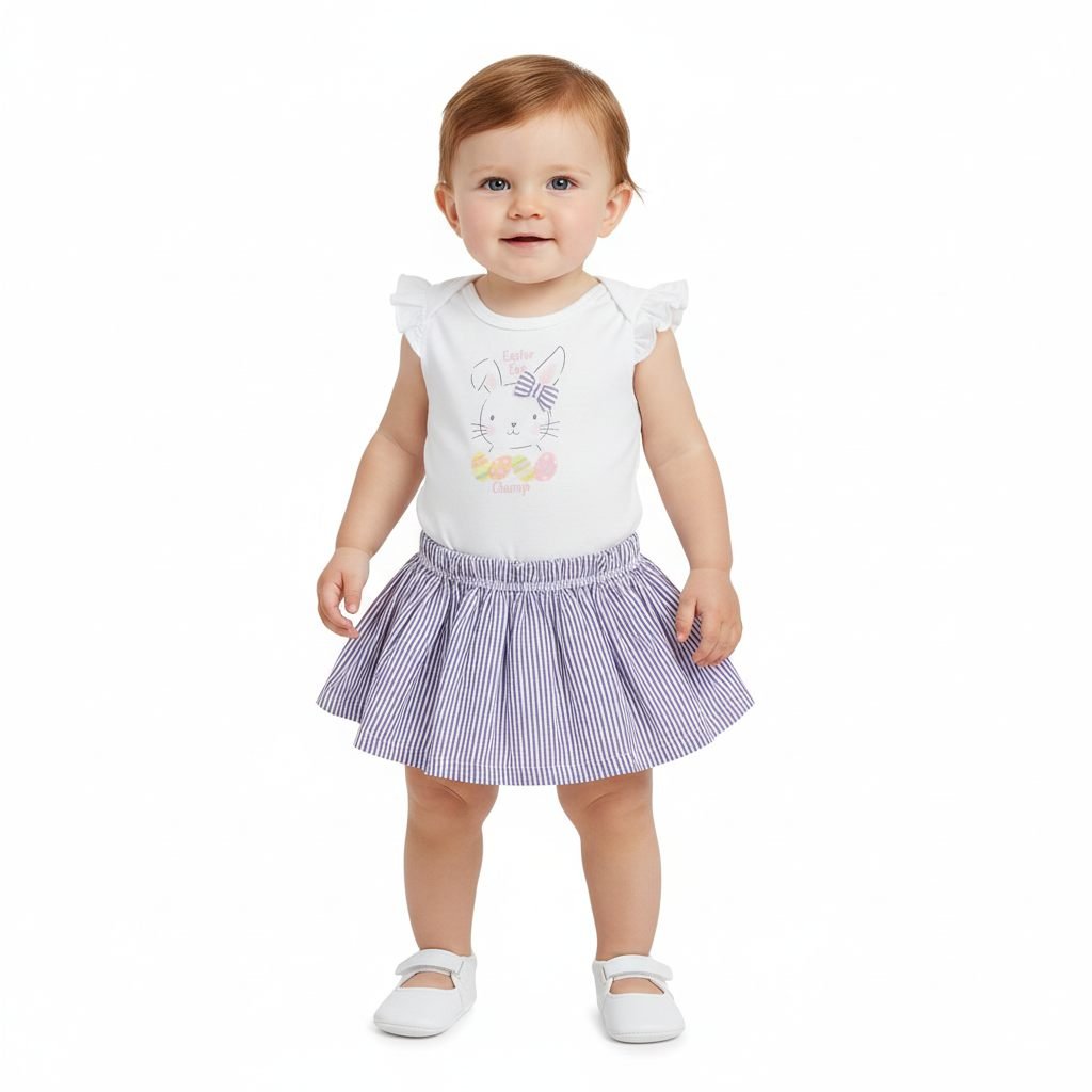 Amira Rabbit Print Set for Baby Girl